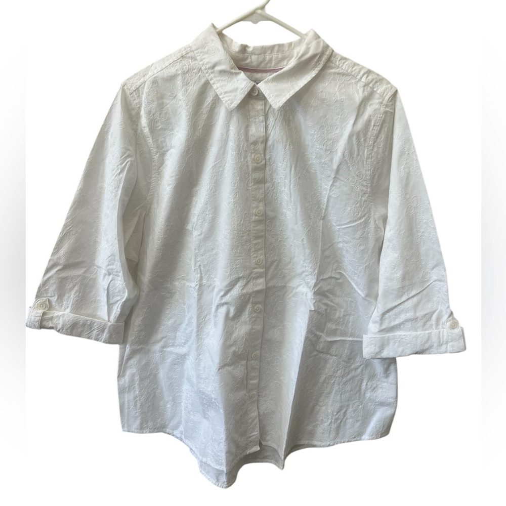 Croft & Barrow Plus Size White Button-Up Shirt Size XXL